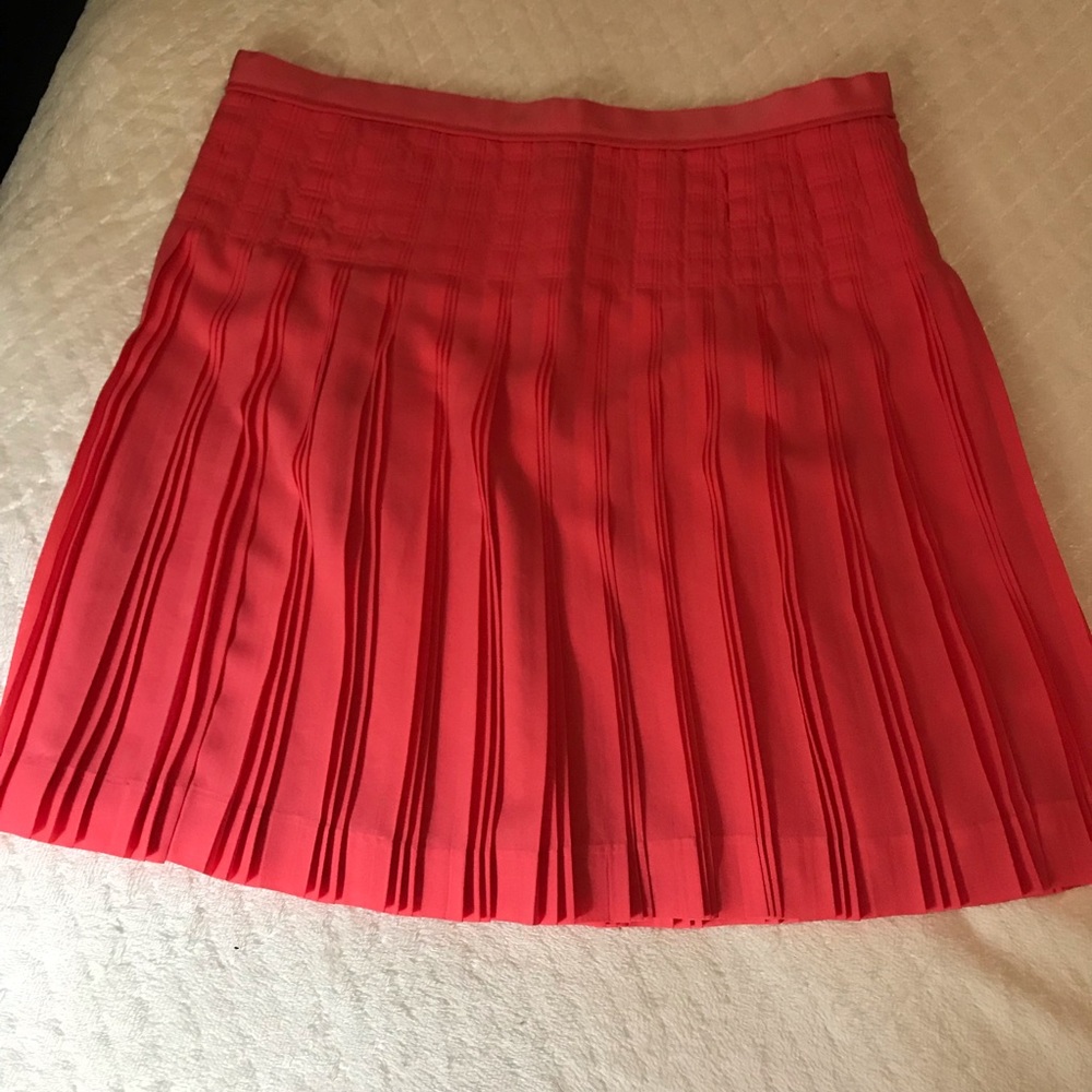 J. CREW Coral Stitched-down pleated mini skirt